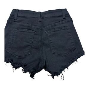 Kancan Womens Black Distressed Raw Hem Jean Shorts Size 25 W3